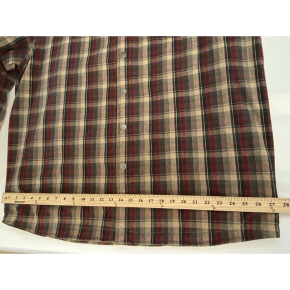 Woolrich Fleece Lined Full Snap Shirt Jacket Men’s XL Plaid Merlot Ombre Jac - Picture 13 of 16